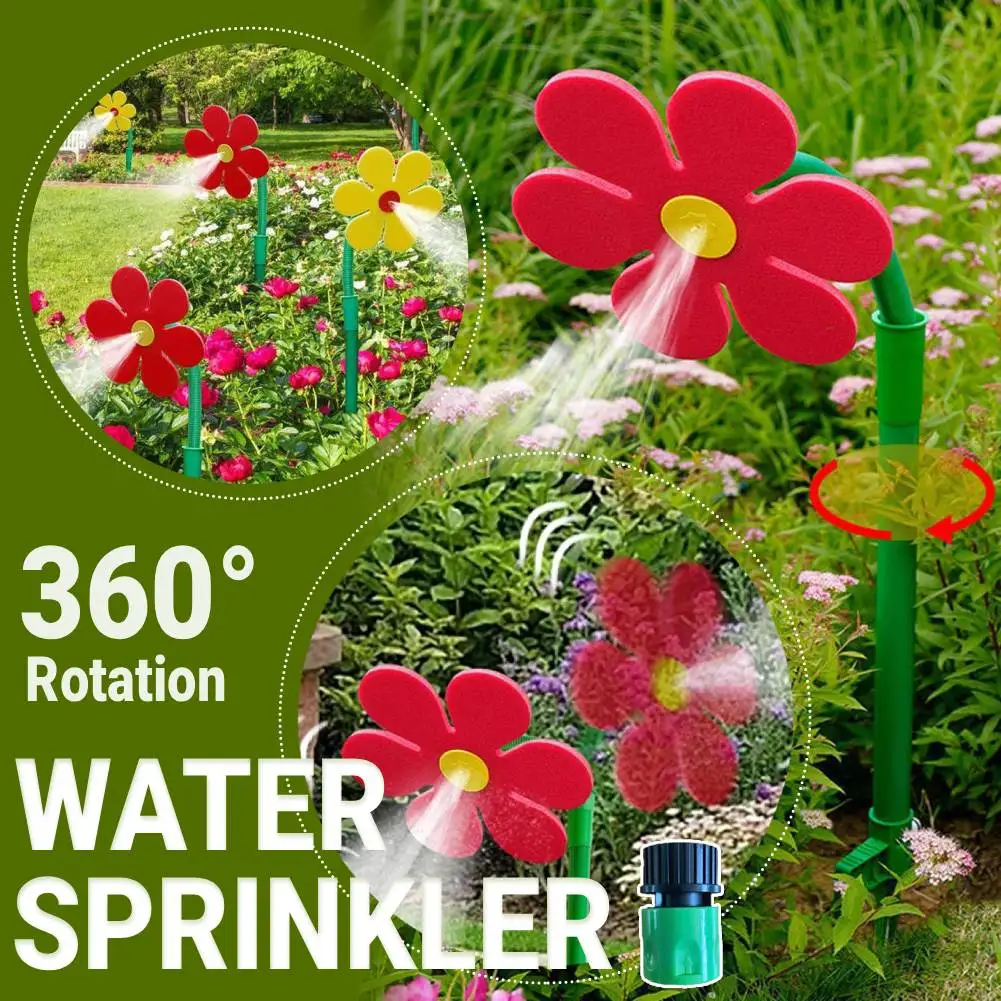 Crazy Daisy Sprinkler 360 Degree Rotating Crazy Dancing Flower Water Sprinklers for Yard Lawn Watering Garden Decor