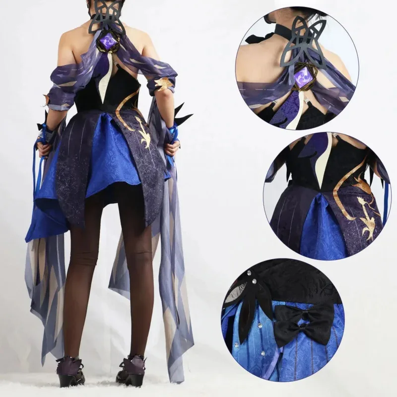 

Game Cosplay Impact Keqing Anime Skin Suit Gorgeous Sexy Ke Qing Genshin Dress Wig Outfits Comic Hallowe WD4434s;2'd,5.h;
