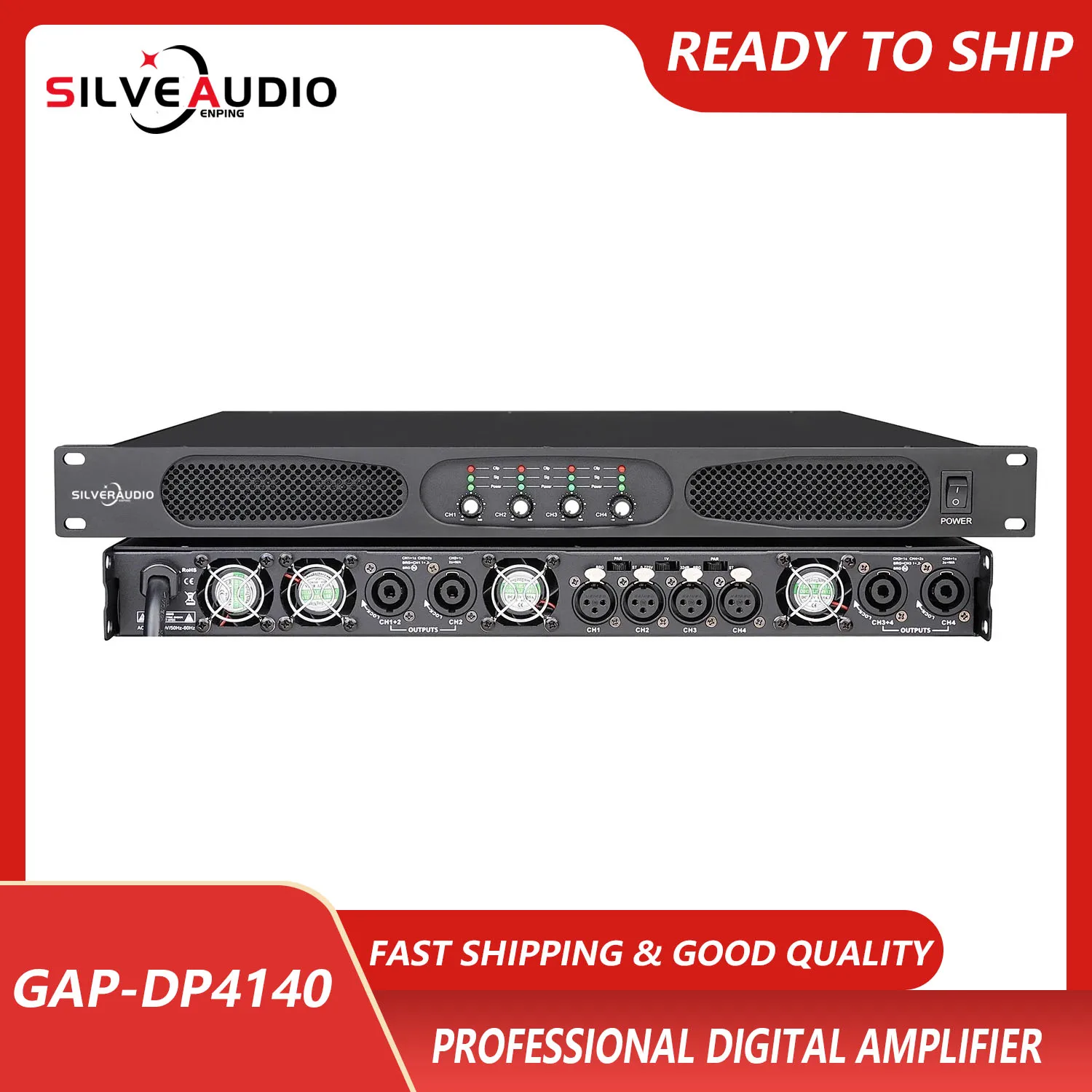 

GAP-DP4140 Recordio Digital Class D 4 Channel 10000w Professional Audio Power Amplifiers High Power Karaoke Power DJ Stage 1 buy