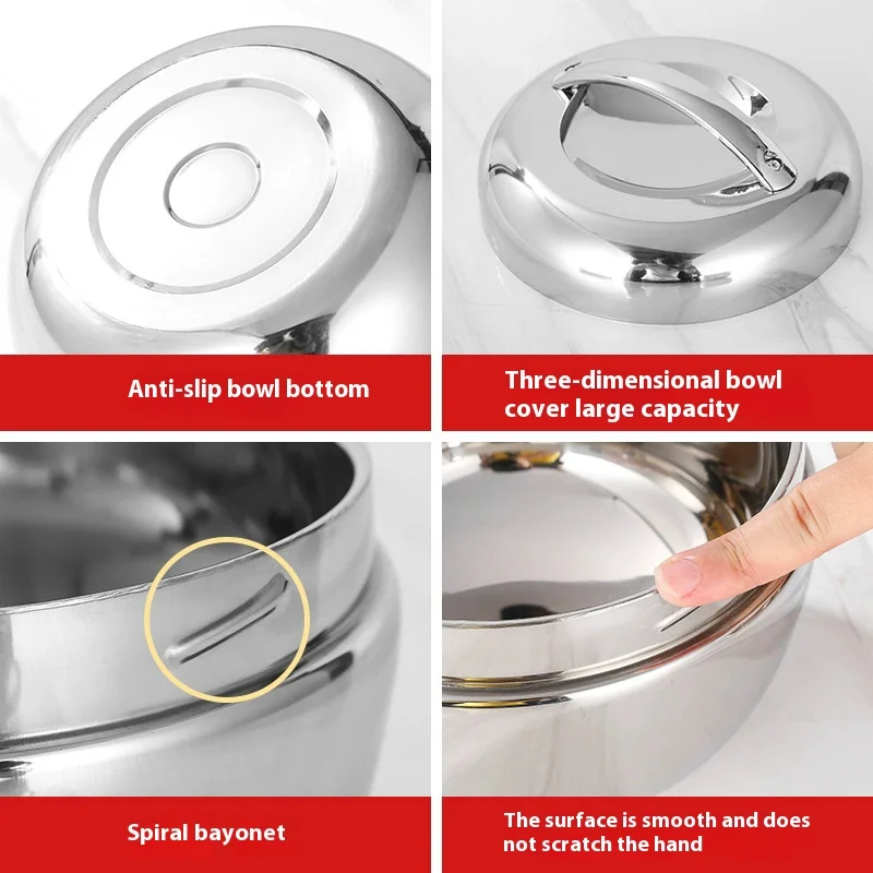 Stainless Steel Lunch Box 800ml, 1000ml, 1300ml, Double Layer Insulated Leak Proof Lunch Box - Thermal Lunch Container