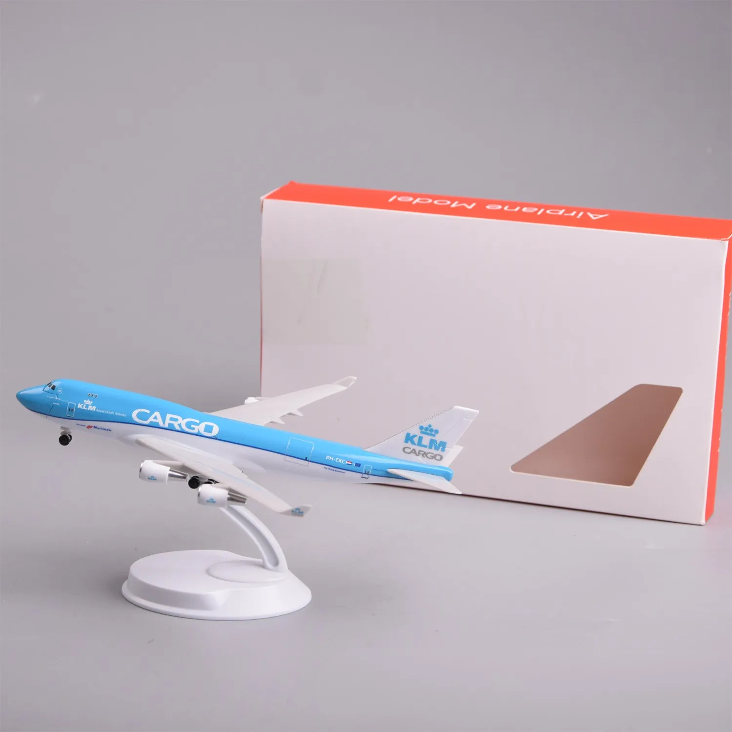 20cm KLM B747 Cargo Airplane Model Kit Cabin Door Openable with Stand for Adult Aviation Enthusiasts Gifts or Collection Display