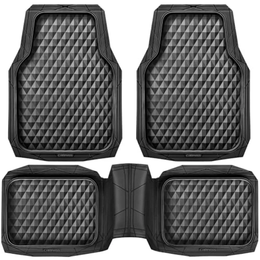 

Прочные резиновые автомобильные коврики с глубоким бортом, всепогодные, полный комплект, износостойкие, противоскользящие, 3D ромбовидные, водонепроницаемые, с возможностью обрезки по размеру