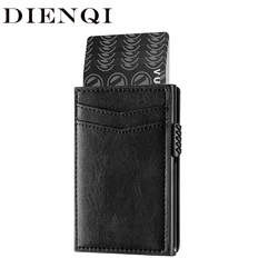 Rfid Microfiber Leather Credit Card Holder Men Wallets Black Slim Bank Cardholder Case Smart minimalistic Wallet Porte Carte