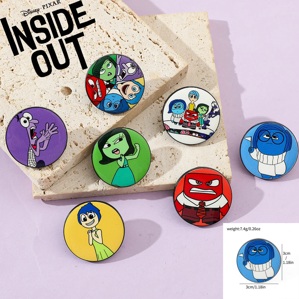 

Disney Inside Out 2 Brooches Backpack Clothes Decoration Joy,Anger,Disgust,Sadness,Anxiety Fashion Jewelry Accessories Brooches