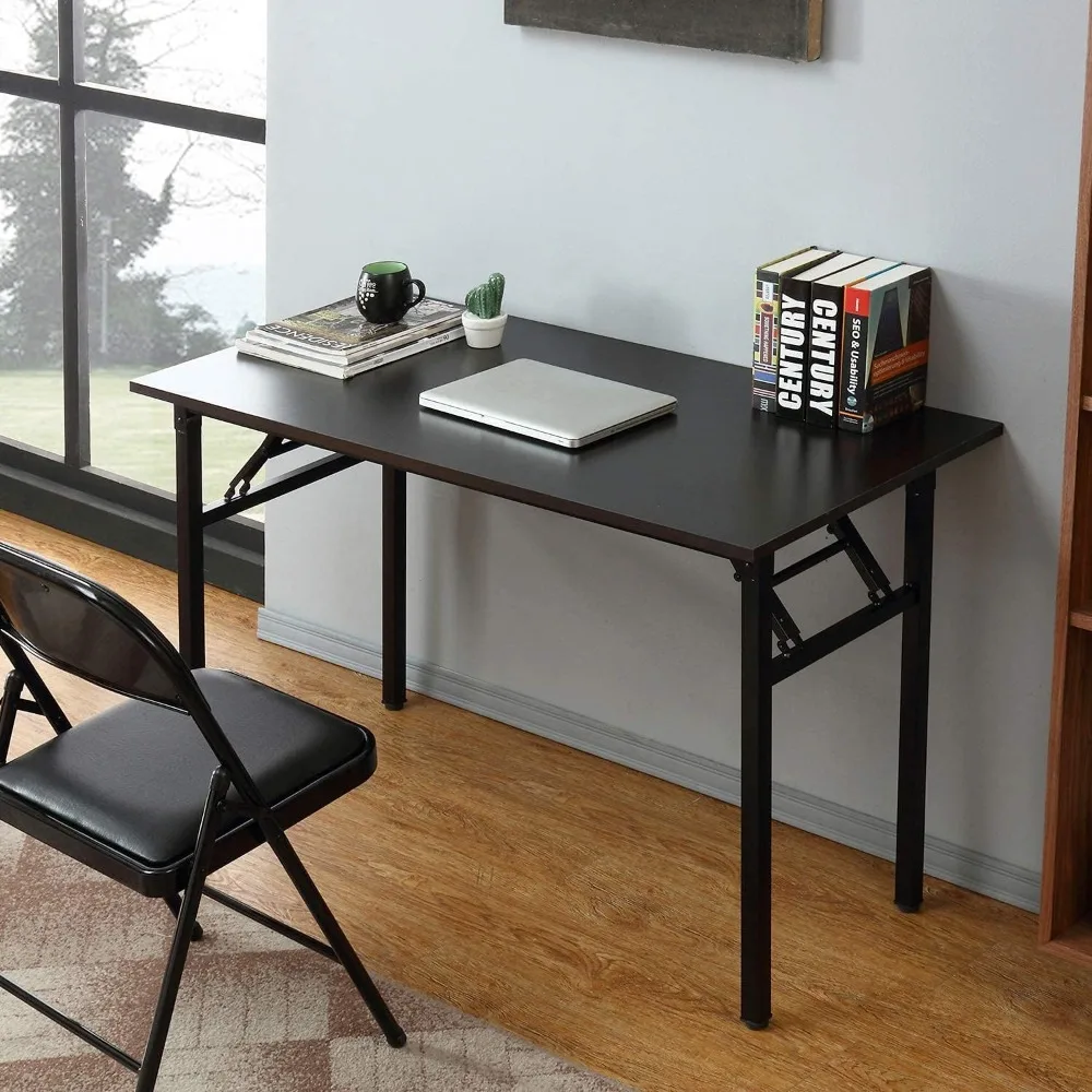 Folding Desk, 47 inch No Assembly Folding Desks for Small Spaces, Functional Home Office Desks,Folding Desk