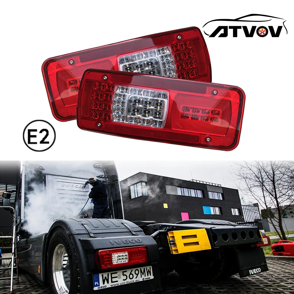 

ATVOV 1PC 24V LED Rear Headlight Tail Light 5802000767 5802240296 For Iveco Stralis Trakker 2016+ Truck Tail Lamp E APPROVE