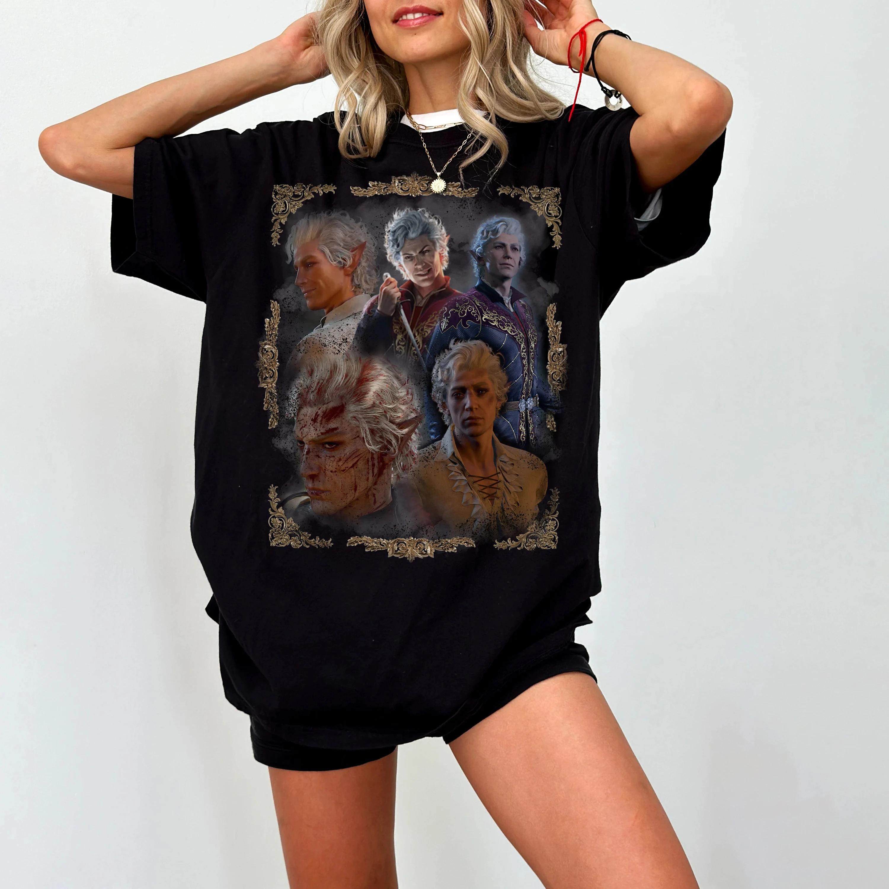 Astarion Grafik T-Shirt Geschenk Shirt Streetwear Shirt Retro Vintage T-Shirt Kurzarm Männer Frauen
