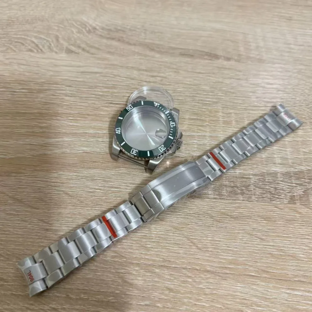 40mm nh35 caixa de relógio pulseira aço inoxidável vidro safira para nh34 nh35 miyota 8215 movimento 28.5mm dial submariner daytona