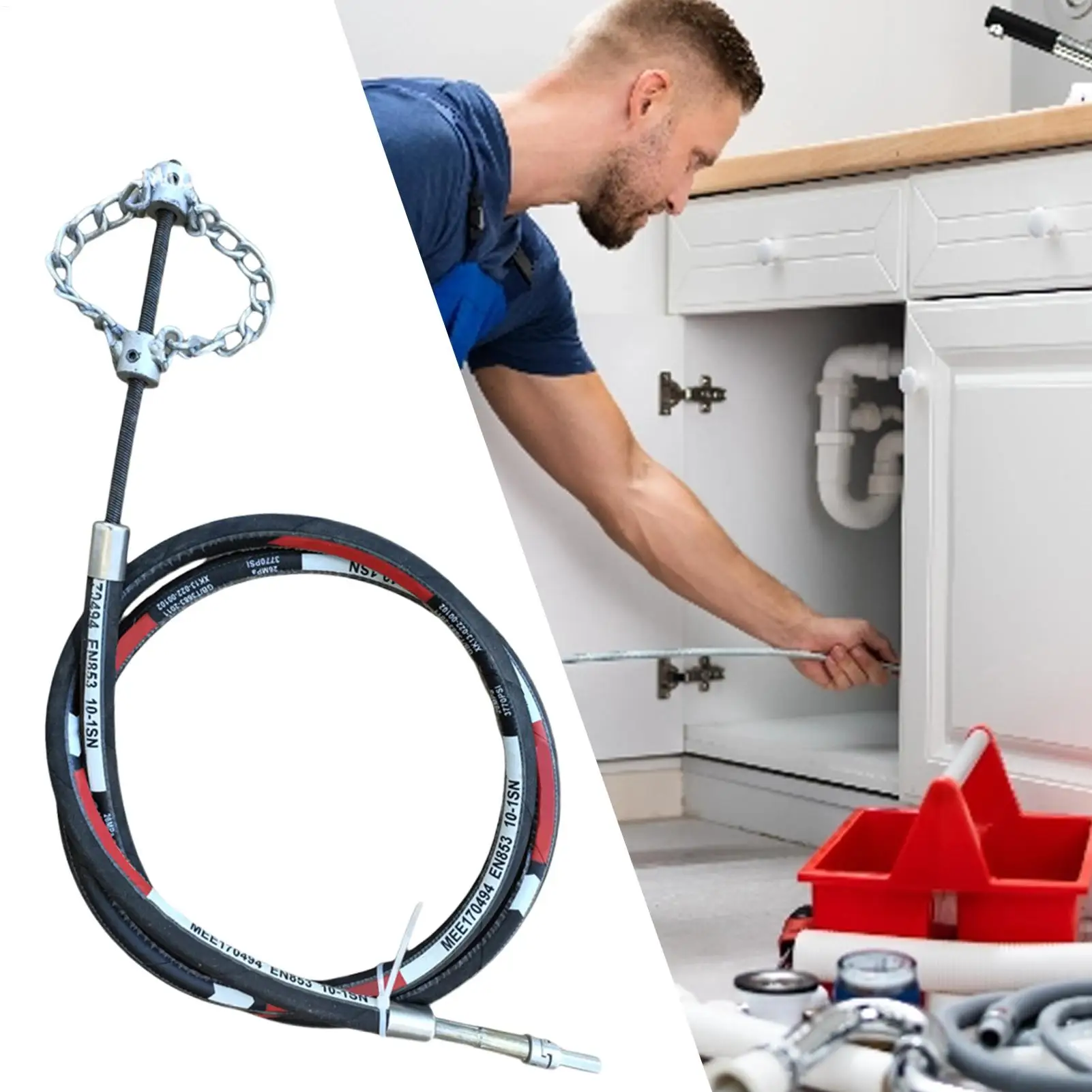 Flex Shaft Descaling Cleaner Power Shaft Cleaning Tool Multipurpose Rotary Descaling Chain For Garden Toilet Outdoor Restaurant