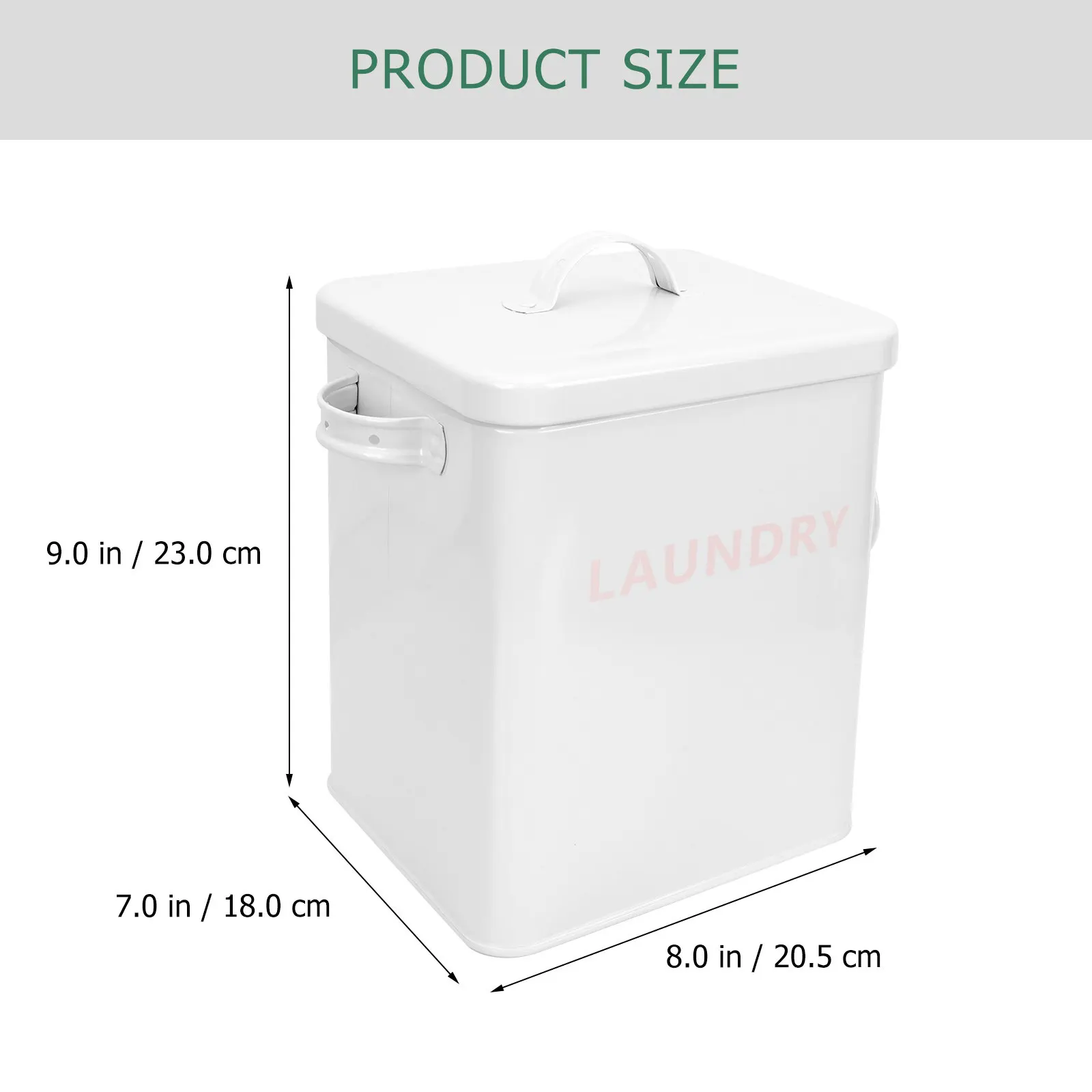 Metal Laundry Powder Container Iron Sheet Construction Easy Clean White Laundry Bin for Detergent Condensate Beads Storage