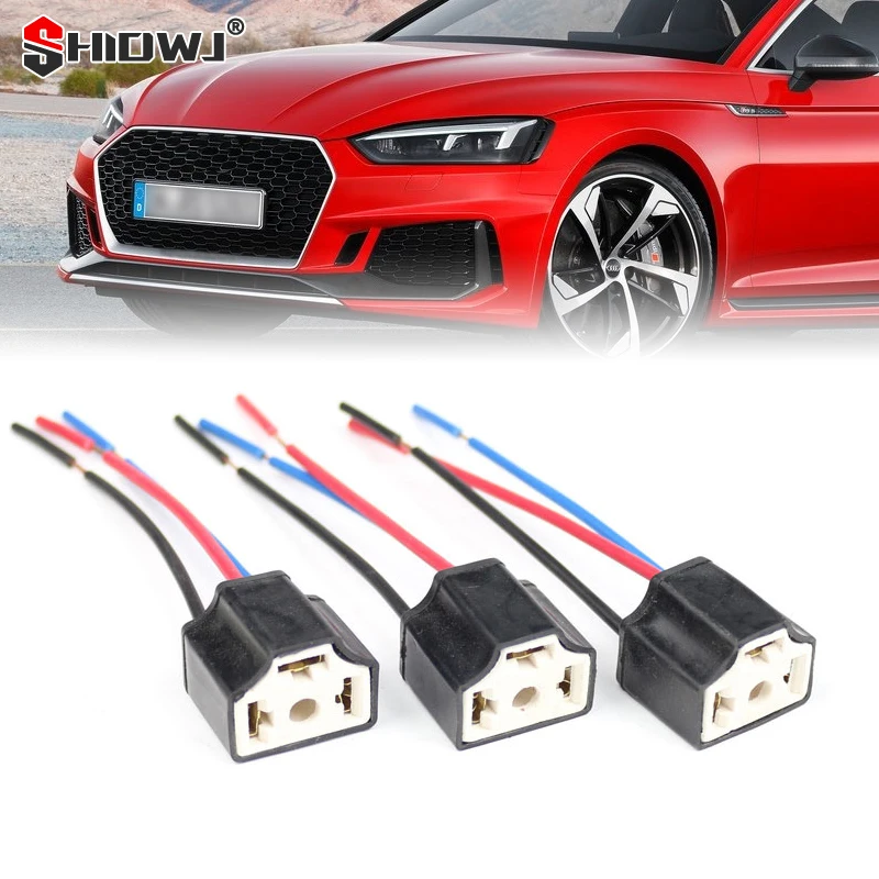 1PC H4 Three Holes Ceramic Wire Wiring Car Head Light Bulb Lamp Harness Socket Plug Hot Sale Auto h4 connector plug car products