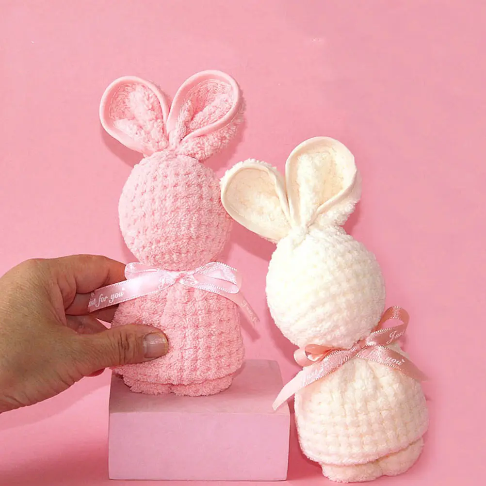 

6pcs Baby Bunny Towel Newborn Decorative Infant Cloth Girls Wedding Adorable Washcloth Thick Material SkinFriendly Breathable