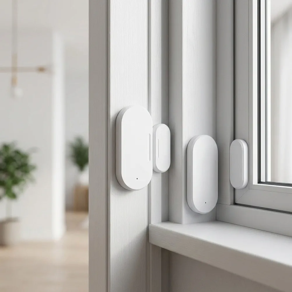 W'hite For Zigbee Door Sensor With Light Sensing For Home Security Automation Real For Smart House Monitoring Device