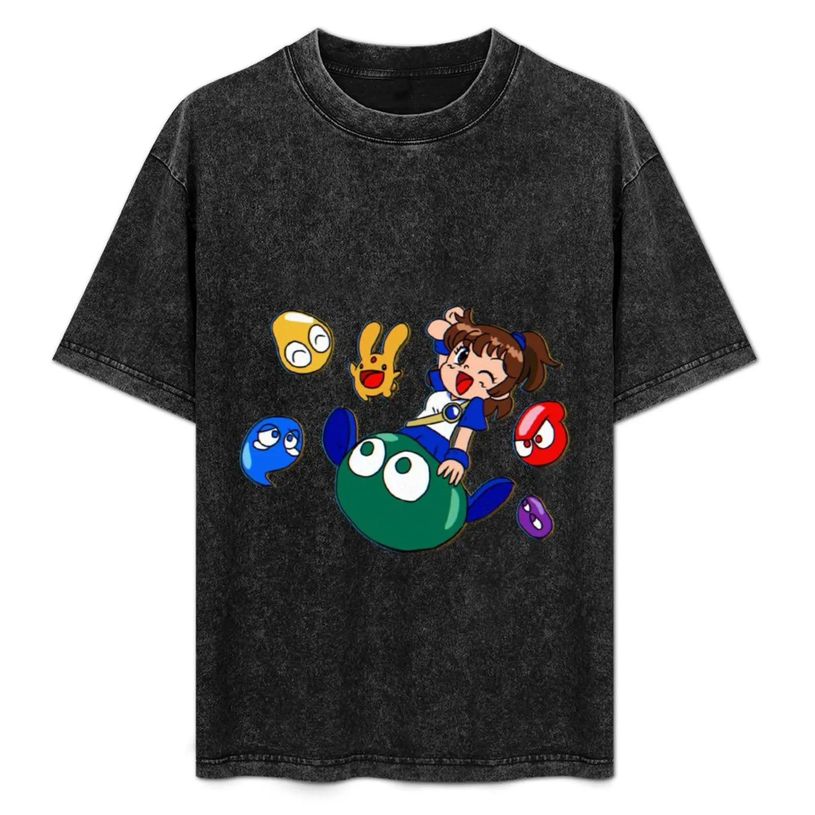 

Puyo Puyo FC Cover Redraw (90sthetic) T-Shirt Plus Size Basic Cotton T-Shirt