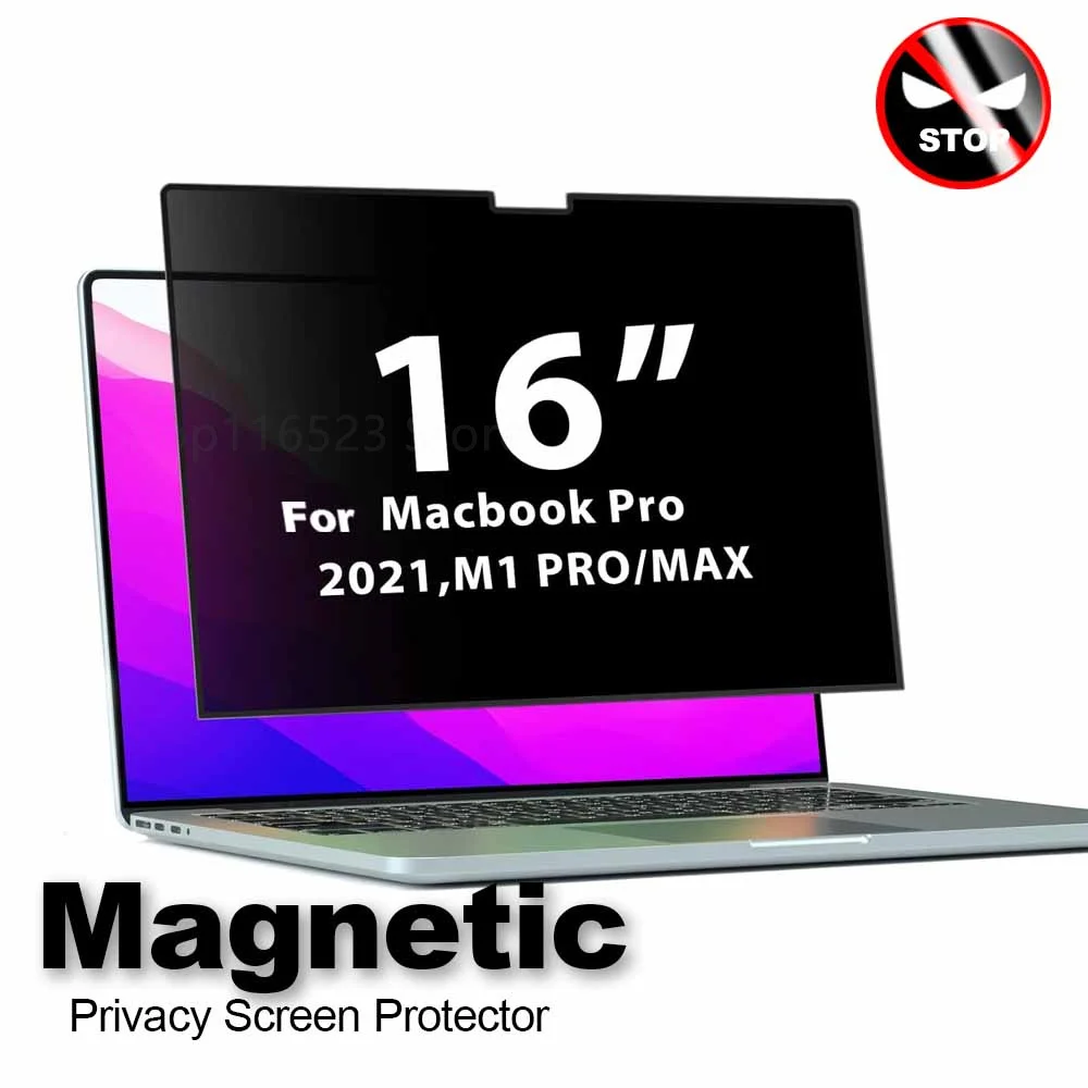 

Mac Pro 16 inch Magnetic Privacy Screen For Macbook Pro 16.2 inch 2023 M2 Pro M2 Pro M1 Max Removable Laptop Filter Accessories