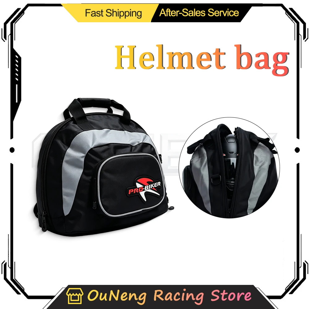 PRO BIKE Motorcycle Helmet Backpack Black Gray Multifunctional Motorbike Riding Storage Bag For Helmet Gear Daily Travel