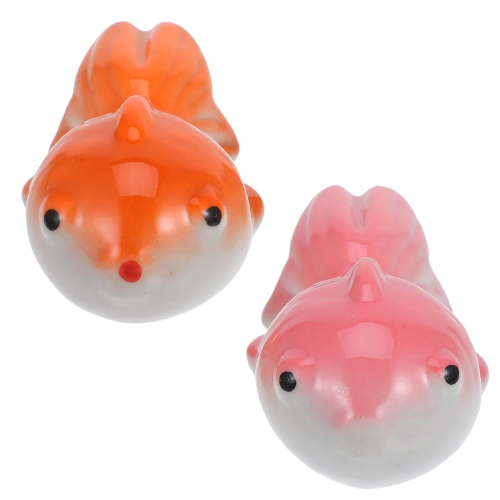 Juego de 2 Adornos de Cerámica Flotantes con Forma de Pez Koi, Grandes, Color Rosa y Naranja, Decoración para Estanques de Jardín, Decoraciones Artificiales para Peceras