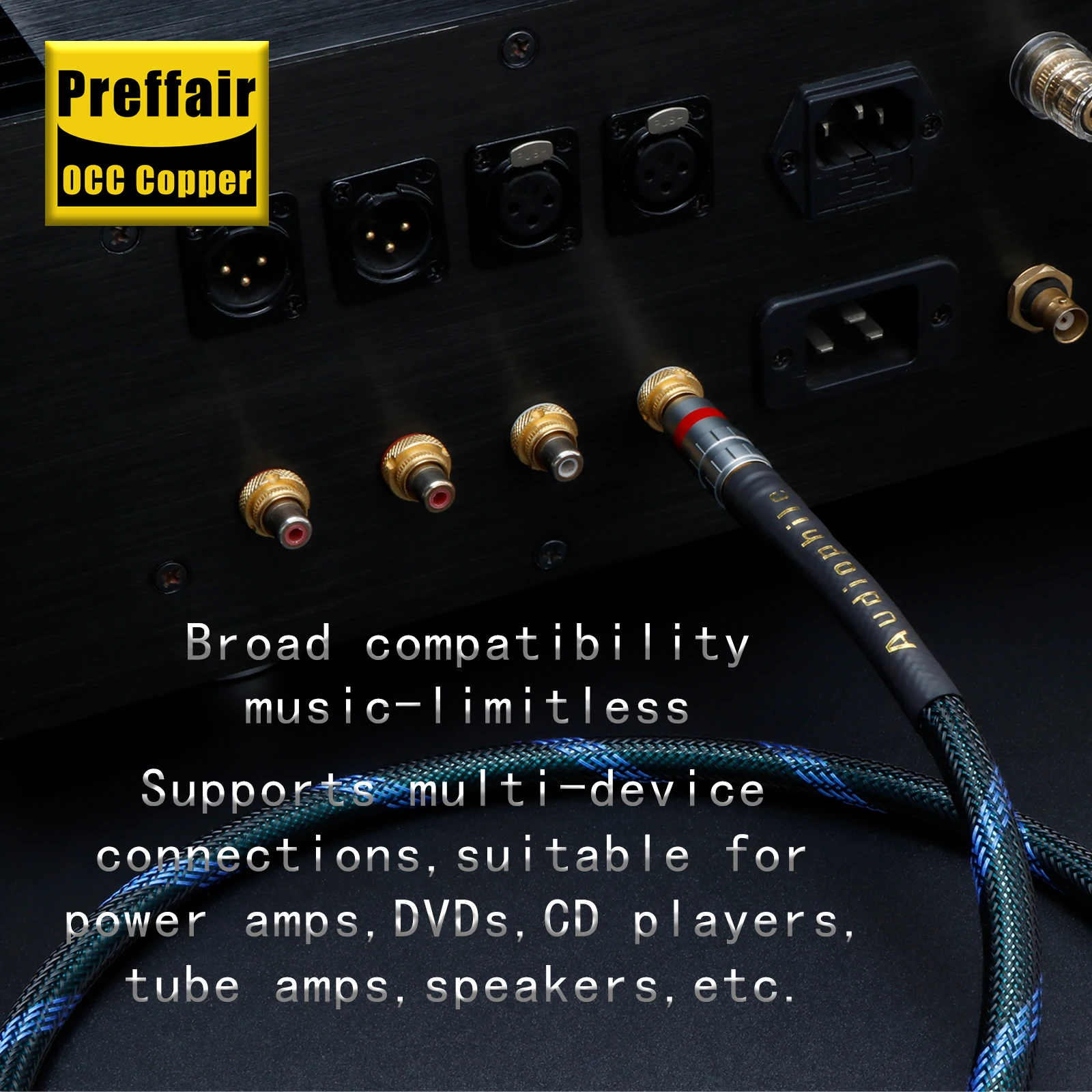 

Коаксиальный кабель Preffair Hi-Fi 8N OCC с серебряным покрытием, 75 Ом, высококачественный цифровой сигнальный кабель RCA для ЦАП