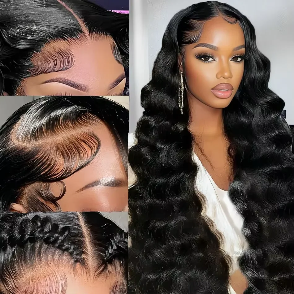 200 Density Body Wave Lace Frontal Human Hair Wigs 13x6 30 40 Inch Water Wave Human Hair Wig 13x4 Transparent Hd Lace Front Wigs