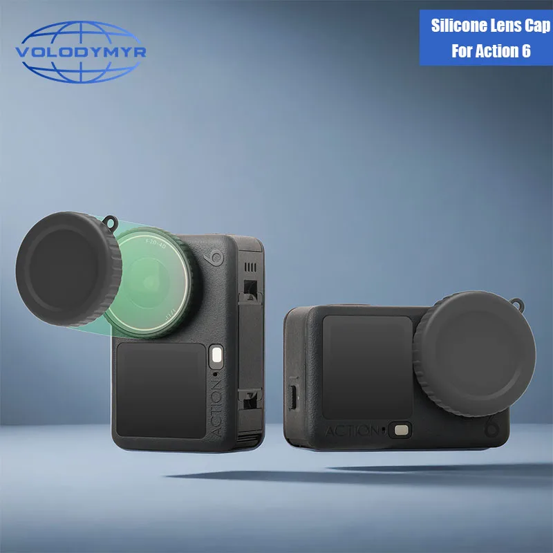 

VOLODYMYR Silicone Lens Cap for OSMO ACTION 6 Lightweight Anti-drop Dust-proof Protective Case Cover Camera Accessories