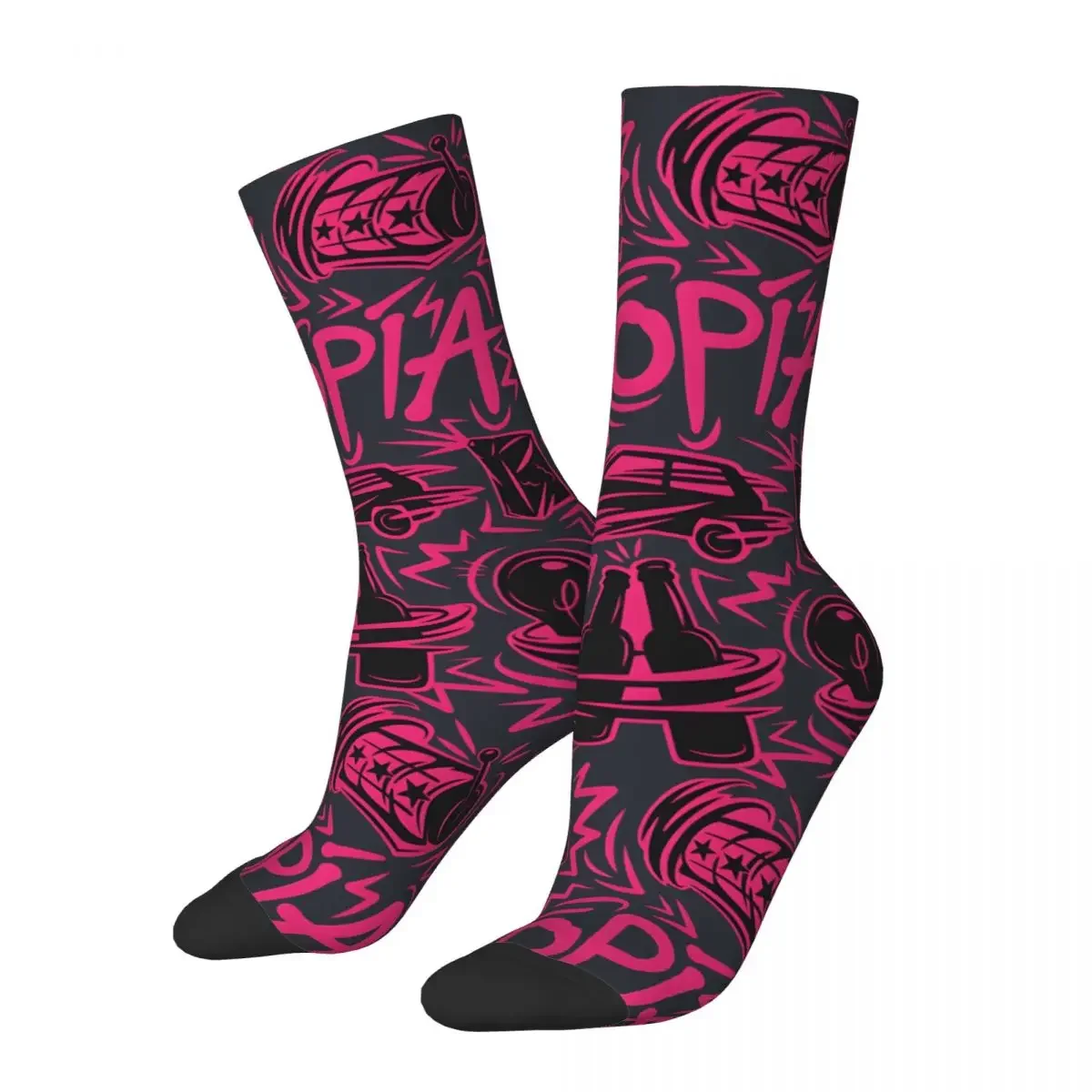 

Retro ESTOPIA ESTOPA 25Th Anniversary Tour Men's compression Socks Unisex Estopa Harajuku Seamless Printed Novelty Crew Sock