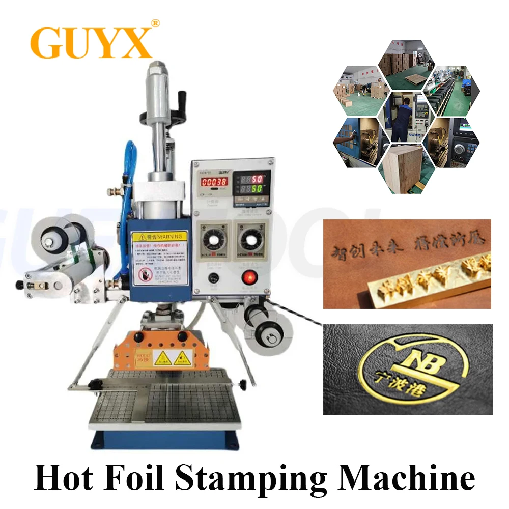 

Automatic Hot Foil Stamping Machine Pneumatic Heat Press Bronzing Machine For Gilded Paper Leather PVC Wood Embossing Machine