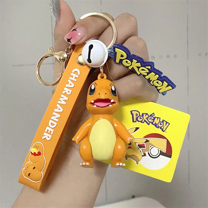 Cute Cartoon Genuine Pokémon Psyduck Squirtle Pikachu Squirtle Doll Car Keychain School Bag Pendant Gift