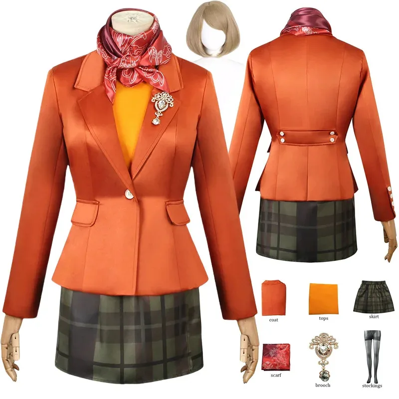 

Game Evil 4 Ashley Graham Cosplay Costume Wig Women Jacket Dress Sweaters Outfits Halloween Carnival Party Suit jk;6