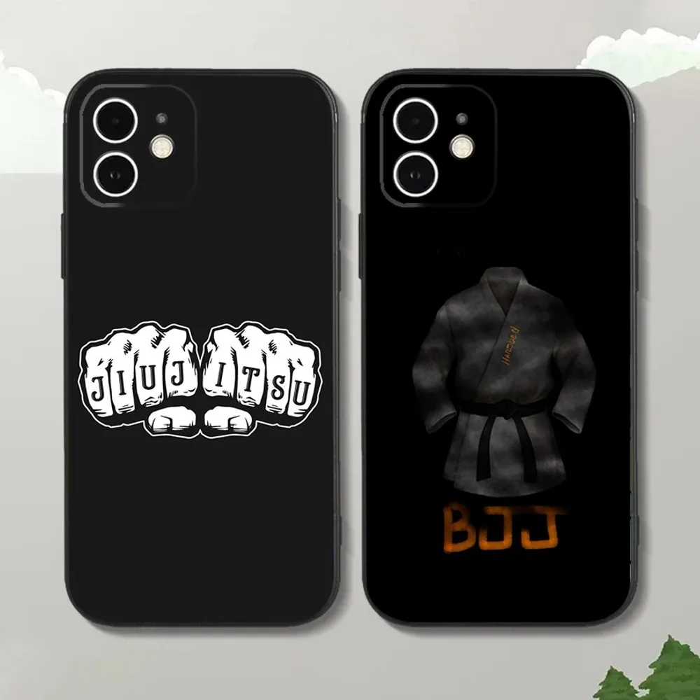

BJJ Brazilian Jiu-Jitsu Phone Case For iPhone15,14,13,12 Mini 11 Pro XR,X,XS,MAX 7,8 Plus Silicone Cover Soft Black