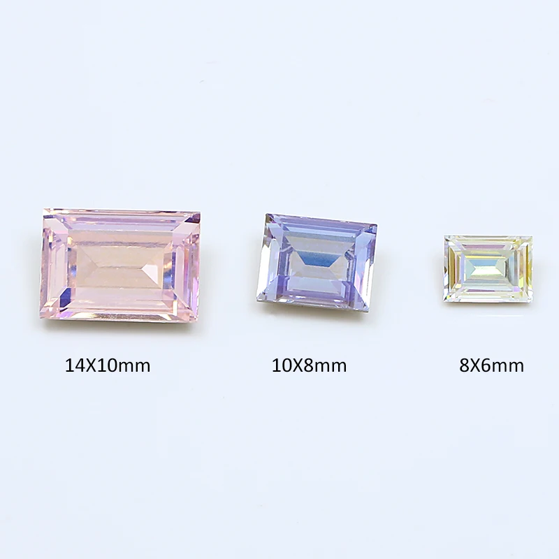 Rectangle Shape K9 Crystal Fancy Stone Pointback Stone Glitter Rhinestone For DIY Nail Art Decorations Jewelry Making