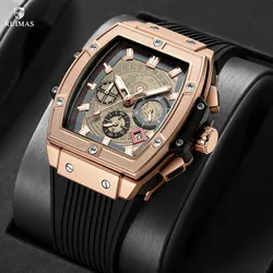 RUIMAS Watch Top Brand Quartz Wristwatch Waterproof Silicone Strap Watch for Men Casual Sport Chronograph Clock Reloj Hombre 333