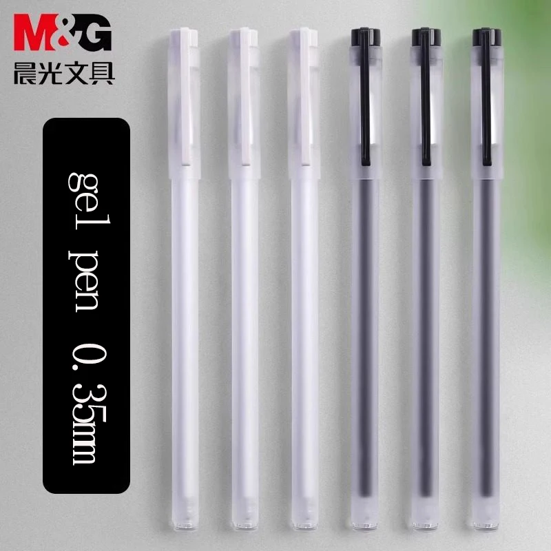 

M&G Retractable Gel Pen, Black 0.35mm, Refillable, for School, Office, Financial