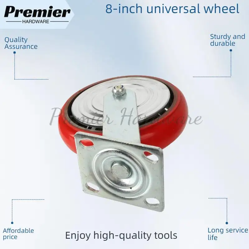 Roda universal de núcleo de ferro de 8 polegadas de nível industrial com suporte antiferrugem espesso perfeito para uso móvel de equipamentos pesados