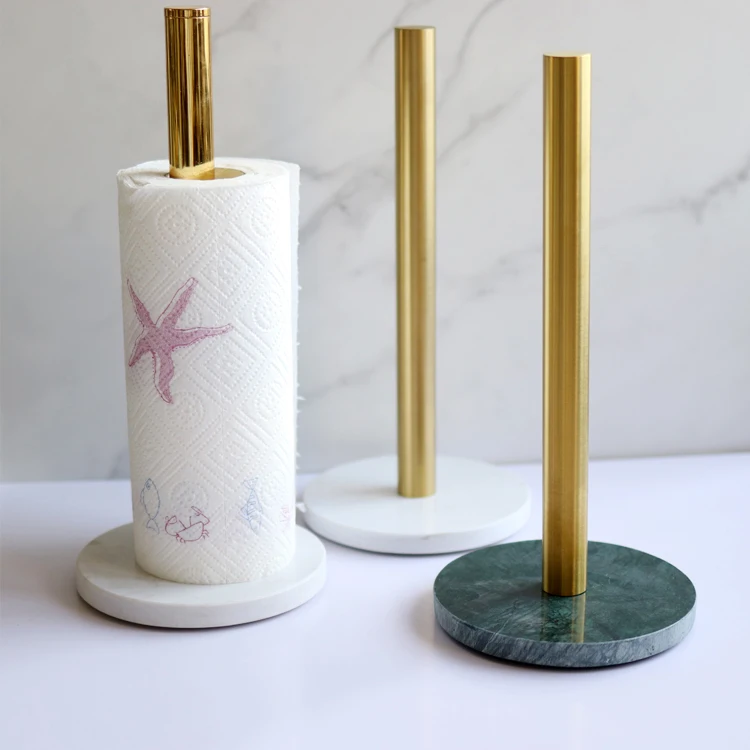 

Marble Paper Towel Holder for Kitchen Counter Top Golden Paper Roll Holder Tissue Holder Stand Kitchen