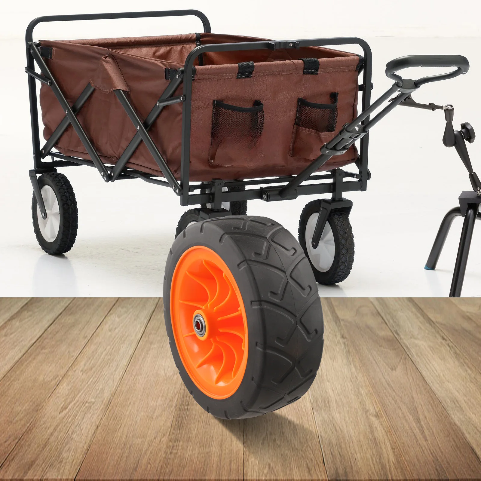 

8 Inch Wagon Cart Wheel 200x70mm with Rubber and Plastic Material for Camping Folding Trolley Cart Load Capacity 200kg
