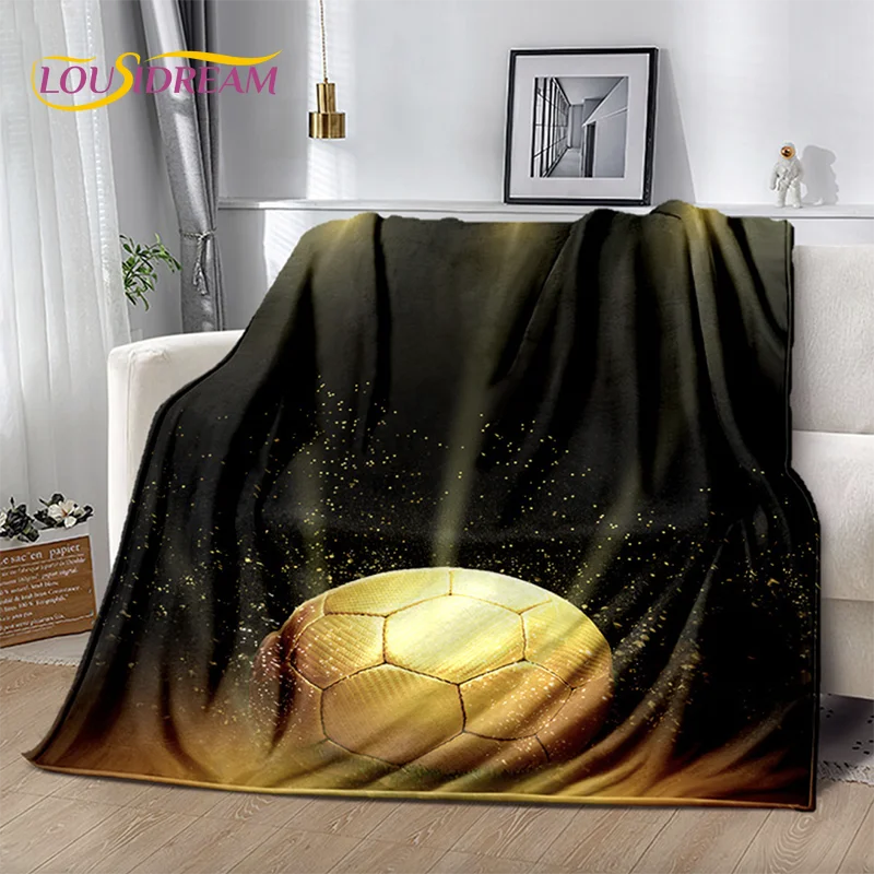 

3D Football Art Cartoon Soft Plush Blanket,Flannel Blanket Throw Blanket for Living Room Bedroom Bed Sofa Picnic Cover Bettdecke