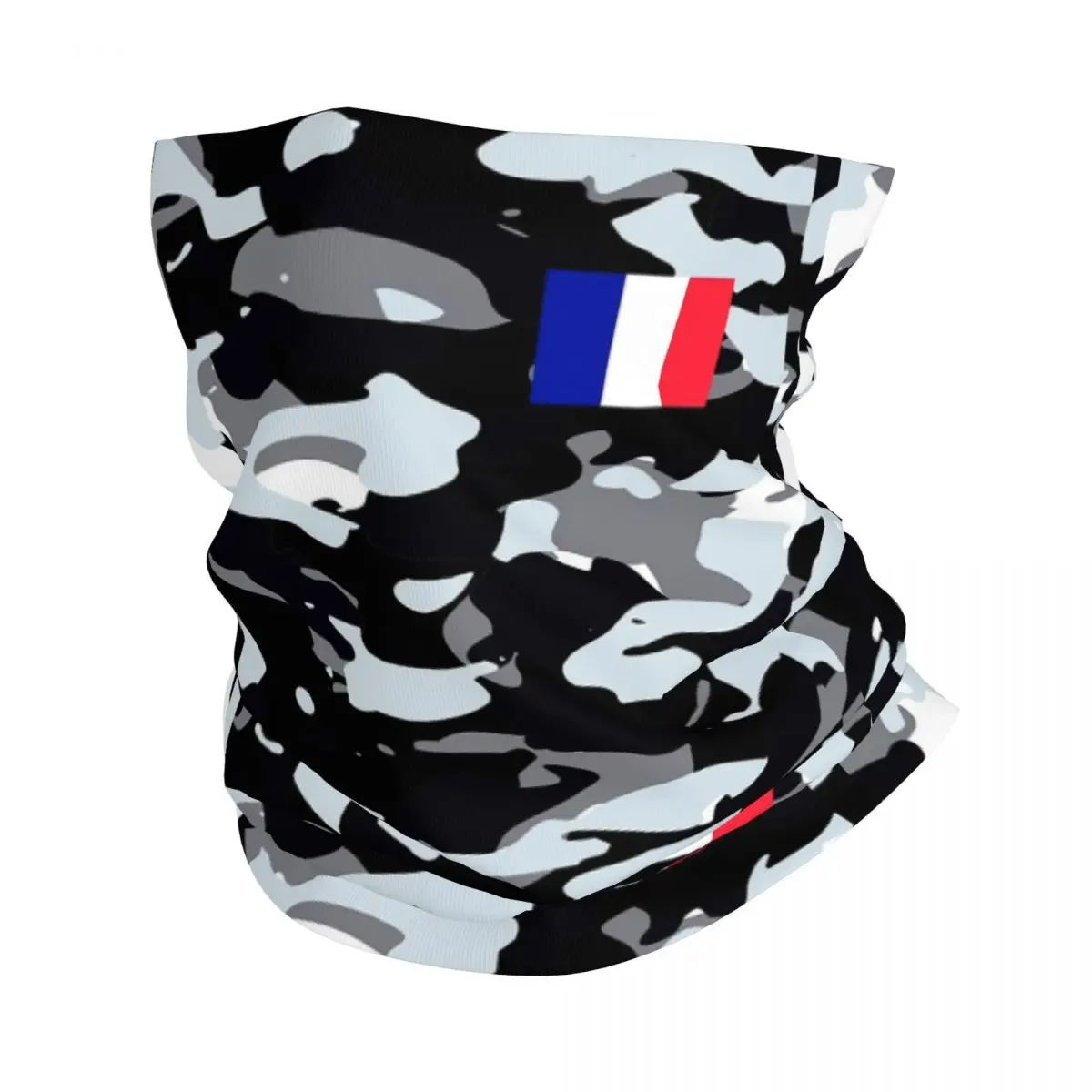 France Urban Camouflage Military Style Bandana Neck Gaiter French Flag Mask Scarf Warm Cycling Scarf Cycling Unisex Washable