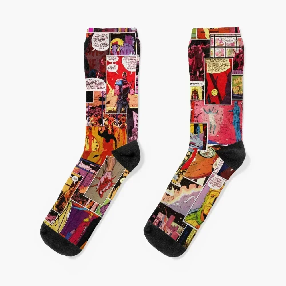 

Watchmen Panel Collage Socks anime sport colored Men Socks Luxury Brand Women's