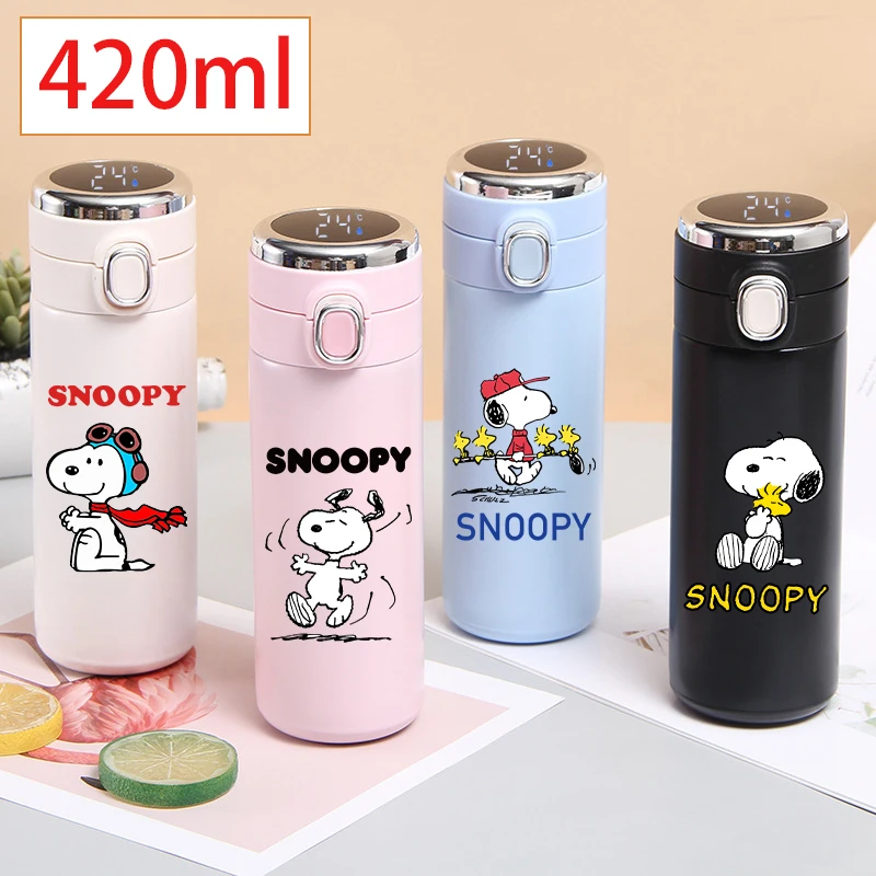 420 مللي سنوبي قوارير مفرغة 304 الفولاذ المقاوم للصدأ عرض درجة الحرارة كوب قارورة عازلة فراغ معزول زجاجة طالب الشاي زجاجة ماء