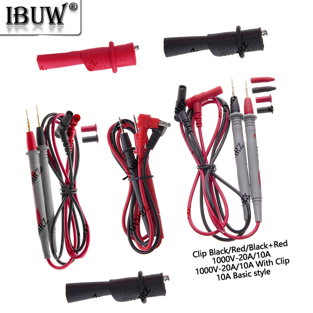 1PCS 10A 20A Black Red 1000V 1000V Multimeter Needle Probe Test Leads Pin for Digital Tip Multi Meter Tester Lead Probe Wire Pen