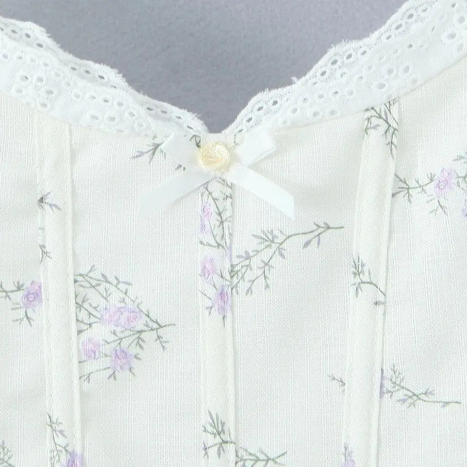 Robe à bretelles en dentelle épissée pour femmes, imprimé Floral, blanc doux, col en V, désossage, taille fine, ligne a, sans manches