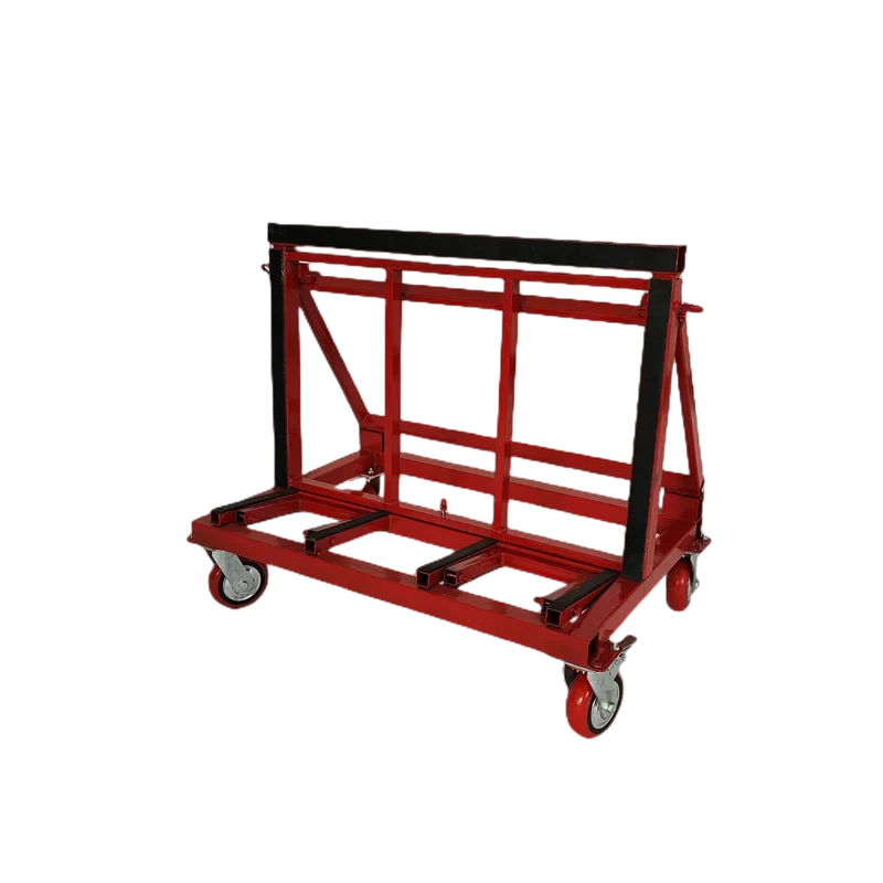 Slate pull large 4 wheel retractable heavy duty wooden board transfer folding glass handling cart