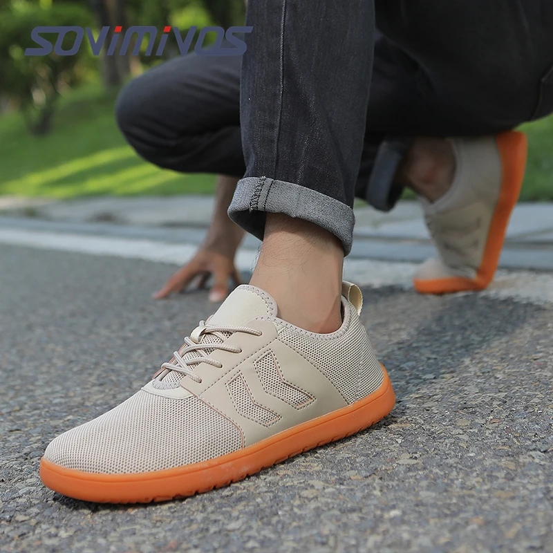 

Широкие кроссовки босиком. Легкие повседневные мужские кроссовки. Нескользящая обувь. Широкие туфли босиком. Нескользящие уличные кроссовки до щиколотки.