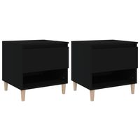 vidaXL - Schwarz Holzwerkstoff Nachttische (50x46x50 cm) 2 Stück - Robust, stabil und feuchtigkeitsbeständig für Ihr Zuhause