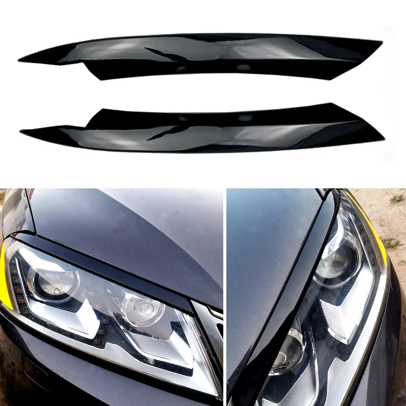 

Auto ABS Accessories Car Front Headlight Eyebrow Eyelid Lamp Light Eyebrows Sticker Cover For Volkswagen VW Passat B7 2010 -2014