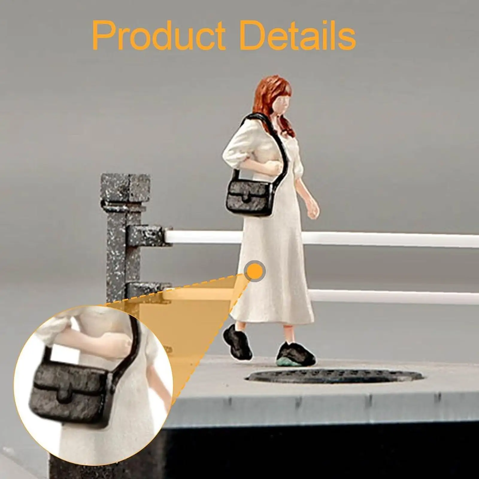 1/64 Schaal Miniatuur Figuur Meisje Fotografie Prop Poppenhuis Accessoires Miniatuur Scène Beeldje Micro Landschap Decor Model