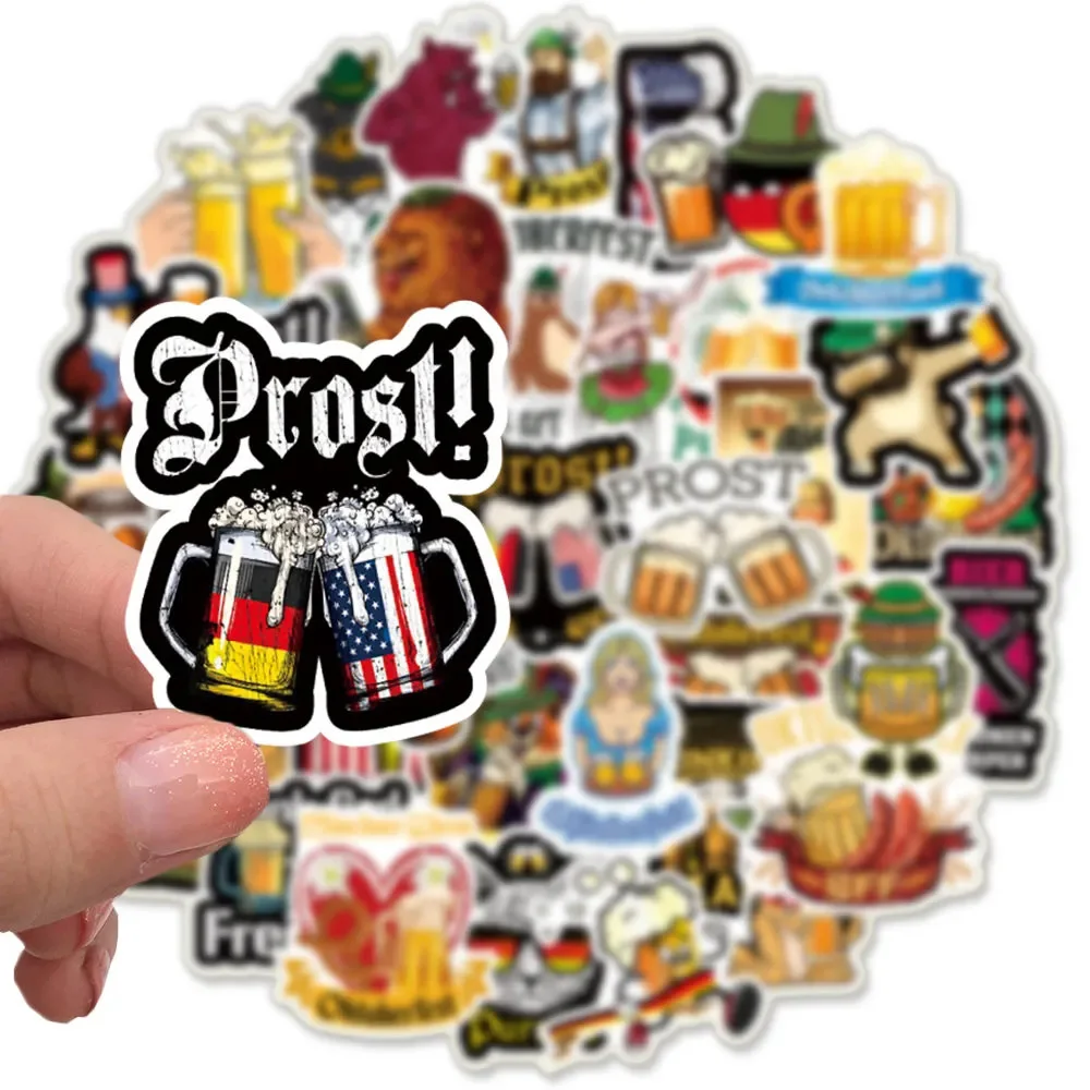 10/30/50szt Oktoberfest Beer Cartoon Naklejki Śmieszne Naklejki Graffiti Dekoracja DIY Telefon Butelka Wody Laptop Wodoodporna Naklejka