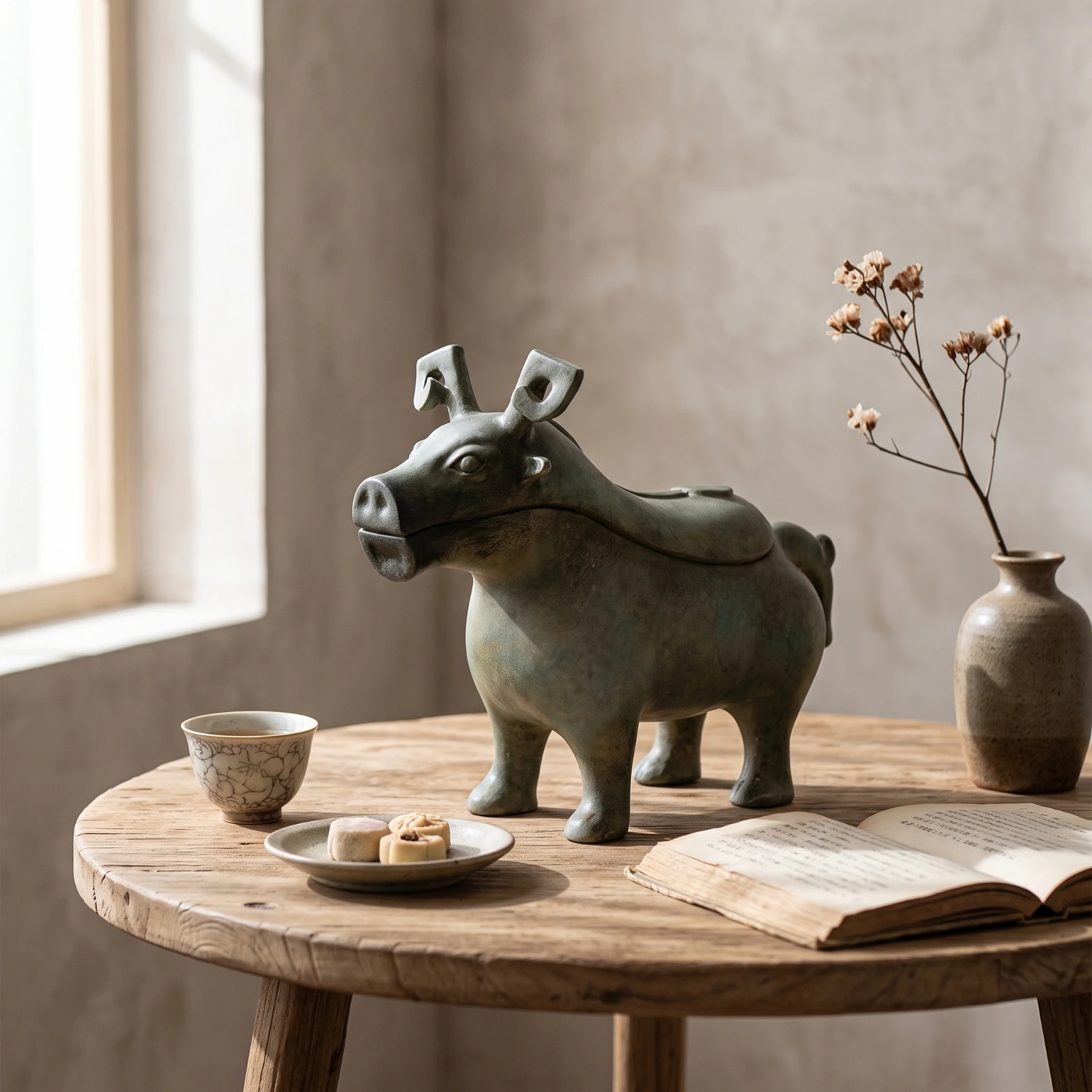 Fantasy Beast Sculpture Stylized Resin Animal Sculpture Statue Vintage Figurine Minimalist for Art Collectors, Living Room