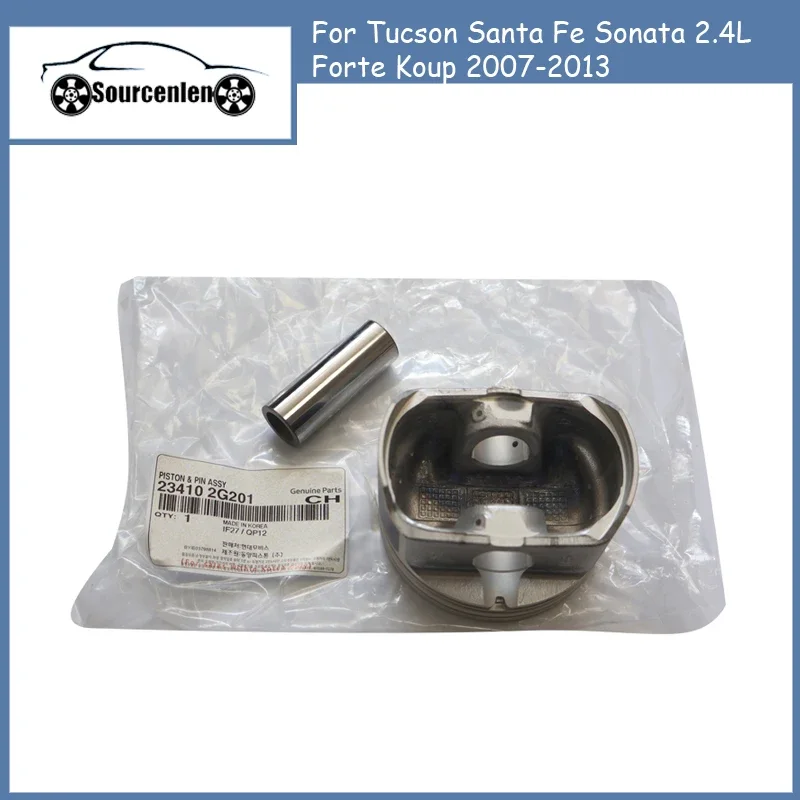 4Pcs Engine Piston Assembly 234102G201 For Tucson Santa Fe Sonata 2.4L Forte Koup 2007-2013 23410-2G201