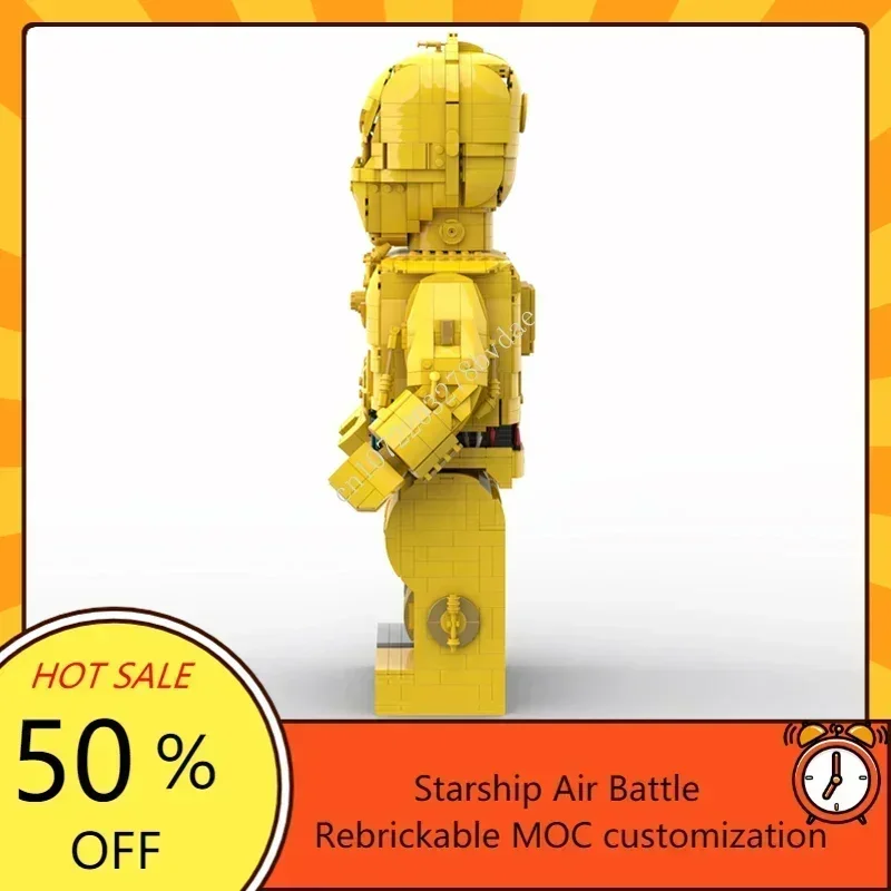 MOC スペースバトルヘルメットシリーズ C-3PO メガフィギュアモデルカスタムパズル技術 DIY クリエイティブ組立おもちゃキッズギフト